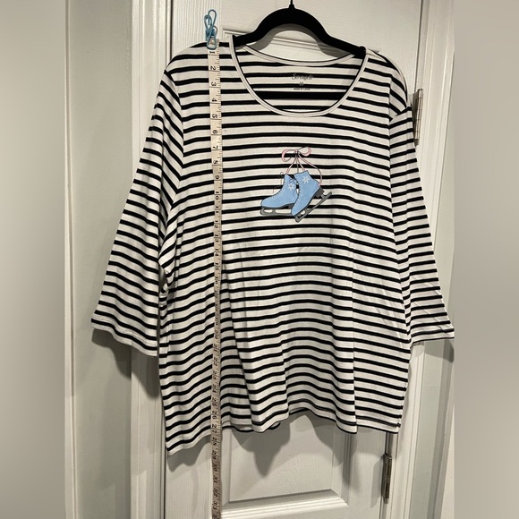 NWOT Serengeti Size 2X Black White Stripes Ice Skates Snow Long Sleeve Tee Shirt - Picture 10 of 12
